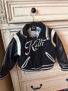 Kith Black & White Script Logo Bomber Jacket